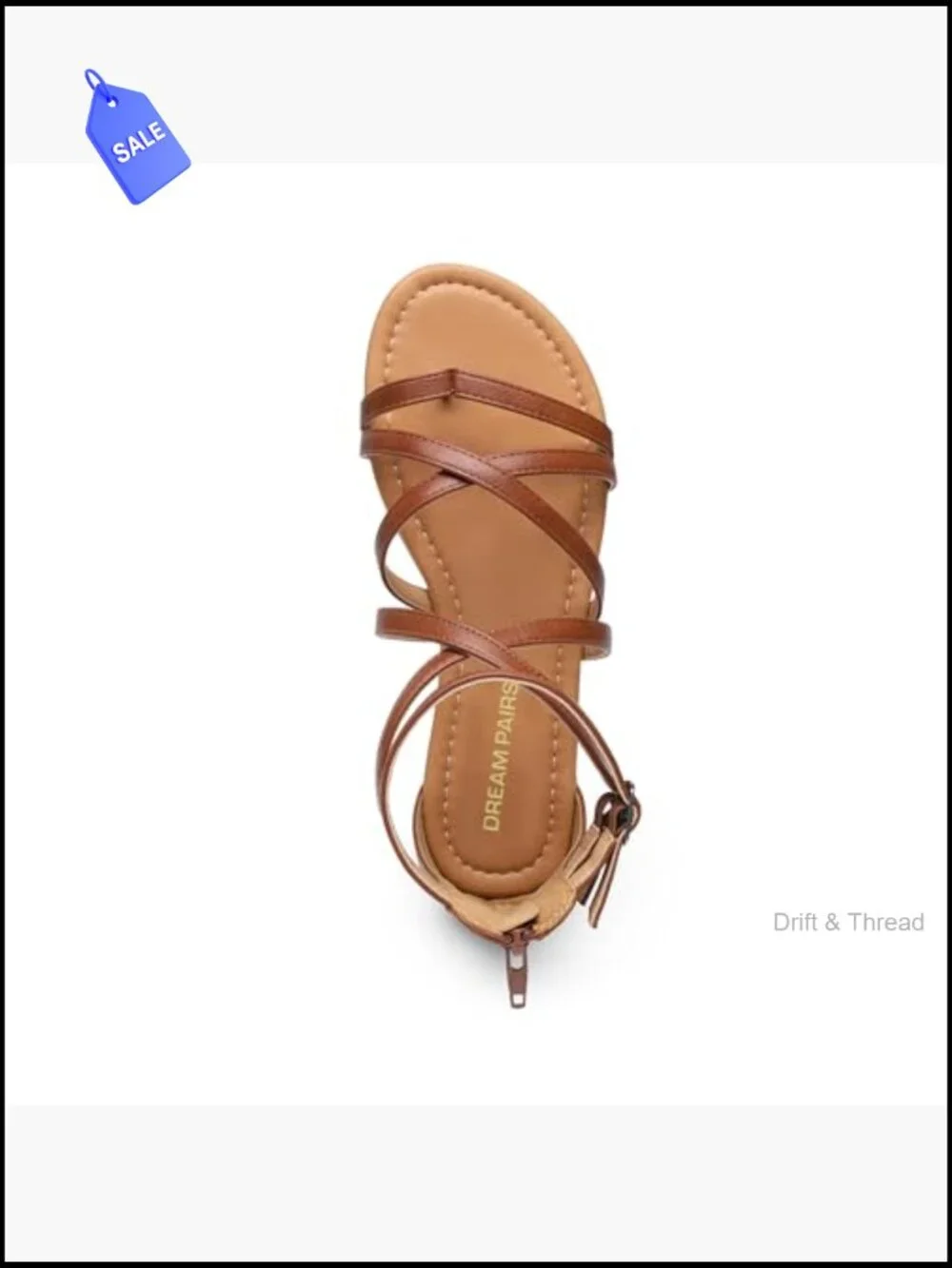 Gladiator Flat Sandals with Adjustable Straps and Back Zipper
